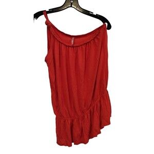 Rue 21 Orange red one shoulder cami flowy top